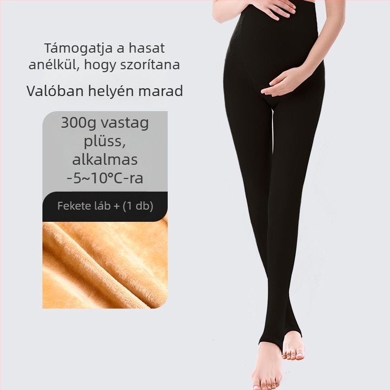 Kismama harisnyanadrág lábbal – formázó, vékony, Nylon, egyszínű