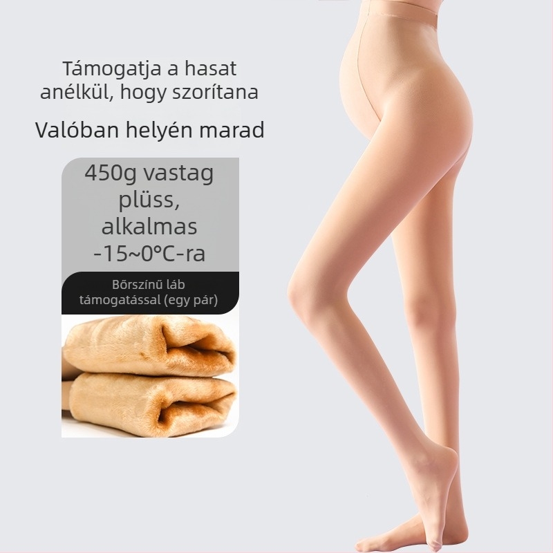Kismama harisnyanadrág lábbal – formázó, vékony, Nylon, egyszínű