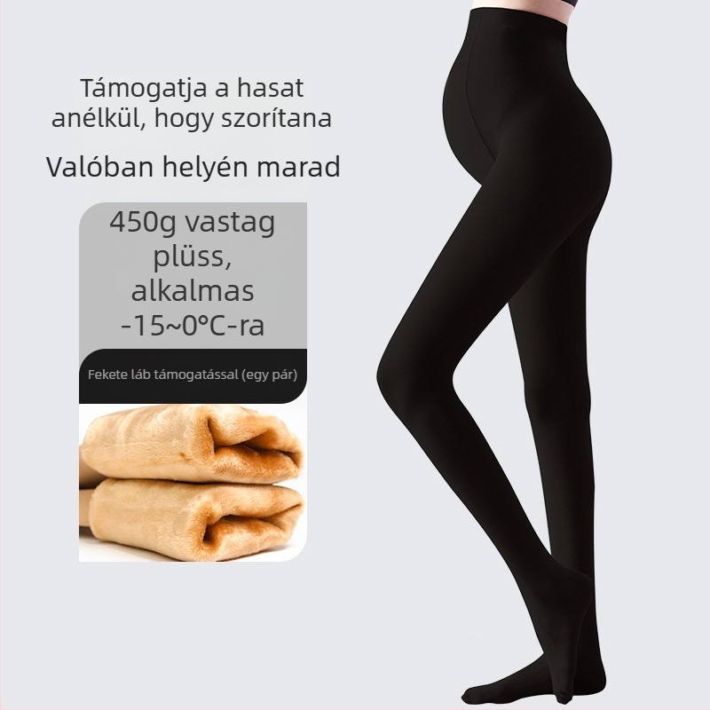 Kismama harisnyanadrág lábbal – formázó, vékony, Nylon, egyszínű