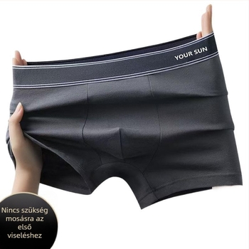 Férfi pamut boxer rövidnadrág, antibakteriális, lélegző, középmagas derekú, 90–95% pamut