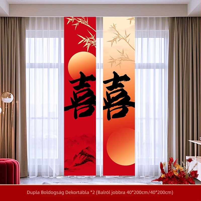 Esküvői dekorációs készlet a helyszínre – girland és fotóháttér, anyagok: papír és szalag