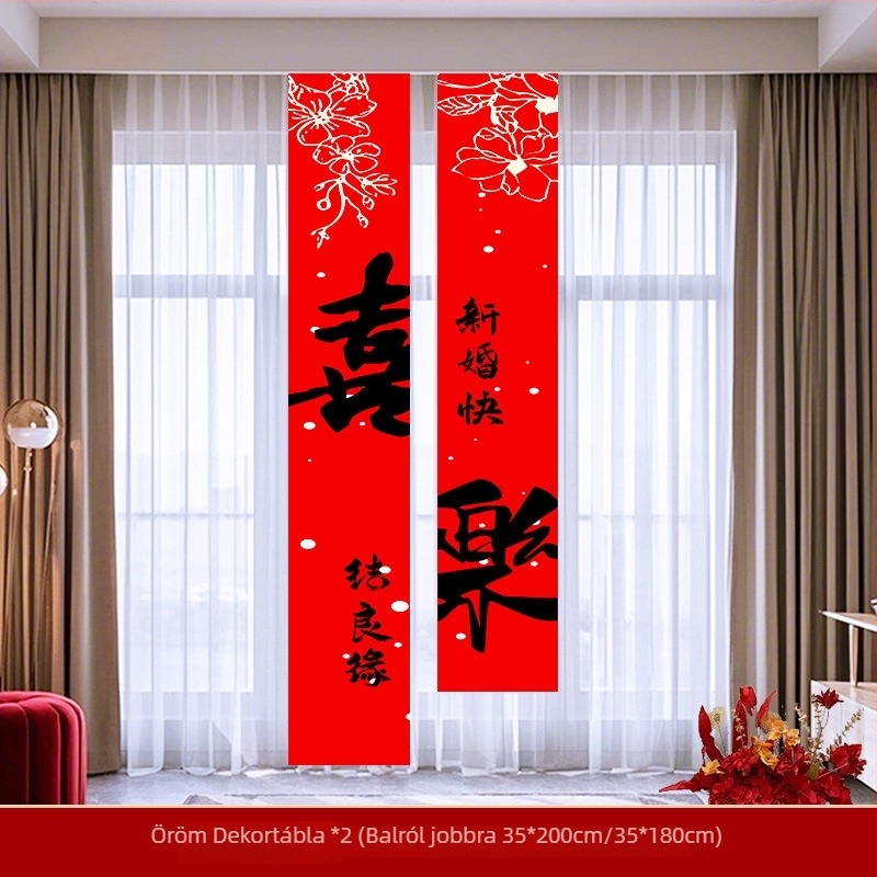 Esküvői dekorációs készlet a helyszínre – girland és fotóháttér, anyagok: papír és szalag