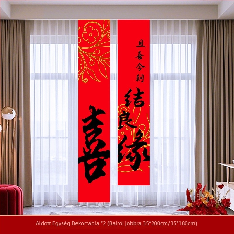 Esküvői dekorációs készlet a helyszínre – girland és fotóháttér, anyagok: papír és szalag