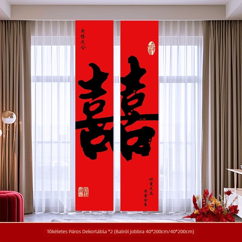 Esküvői dekorációs készlet a helyszínre – girland és fotóháttér, anyagok: papír és szalag