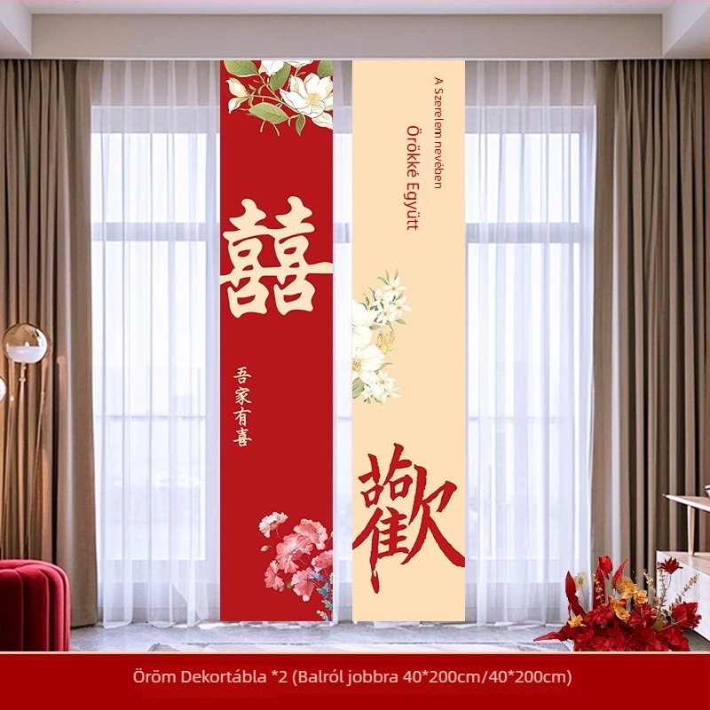 Esküvői dekorációs készlet a helyszínre – girland és fotóháttér, anyagok: papír és szalag