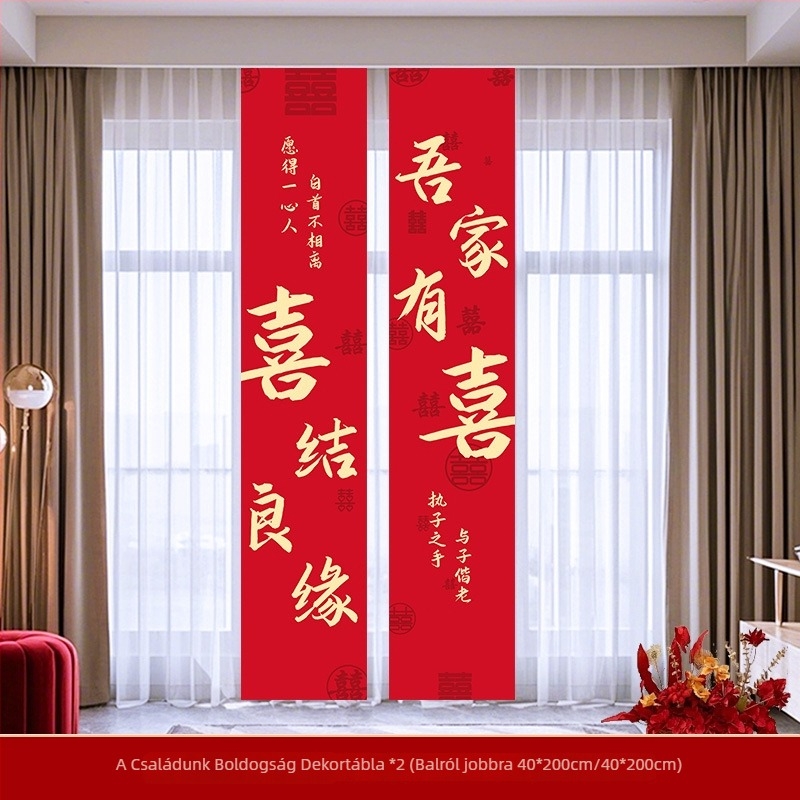 Esküvői dekorációs készlet a helyszínre – girland és fotóháttér, anyagok: papír és szalag