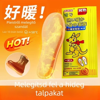 Fűtő talpbetét, teljes hosszúságú, uniszex, felnőtteknek, anyagok: vaspor, víz, aktivált szén