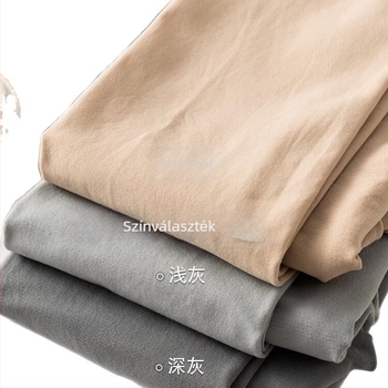 Női fleece-béléssel ellátott leggings, világosszürke, 3/4 hossz, plusz méret, bőrtónus