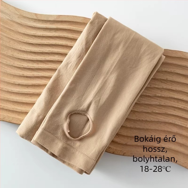 Női fleece-béléssel ellátott leggings, világosszürke, 3/4 hossz, plusz méret, bőrtónus