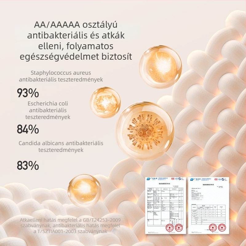Férfi pamut thermál alsónemű szett (90–95% pamut; kerek nyak; hosszú ujjú; egy réteg; antibakteriális és anti-atkák)