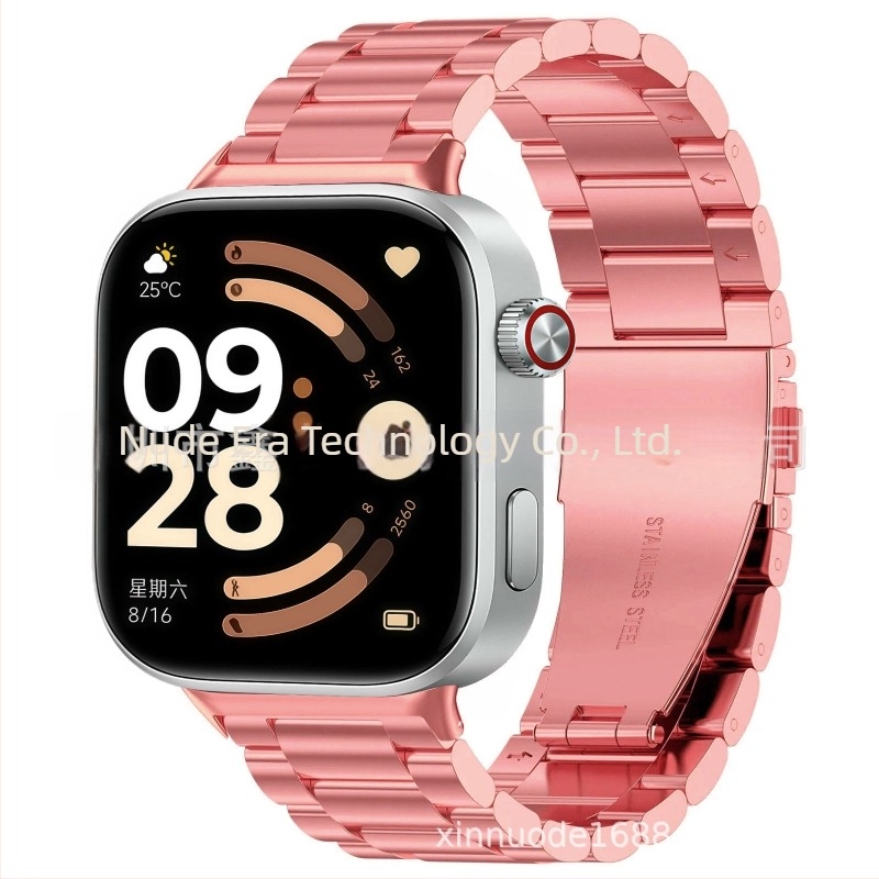 Redmi Watch 6-hoz három gömbös fém szíj, rozsdamentes acélból, dupla pattintós csattal
