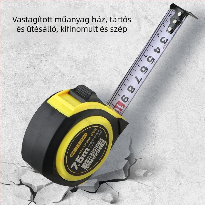 Home Craftsman Acél mérőszalag, esésálló, vastagított és keményített penge, rozsdamentes acél tokkal, 12 db dobozban