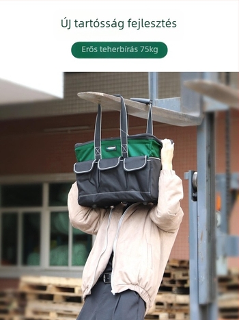 Szerszámtároló táska készlet, kopásálló Oxford anyagból, vastított kialakítással, hordozható – két négyzet alakú táska 30% nagyobb kapacitással és 3D dizájnnal, pántokkal, otthoni használatra