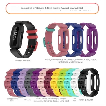 Qingtangfa szilikon karkötő Fitbit Ace 3 és Fitbit Inspire 2-höz – gyerekeknek sport karkötő, integrált