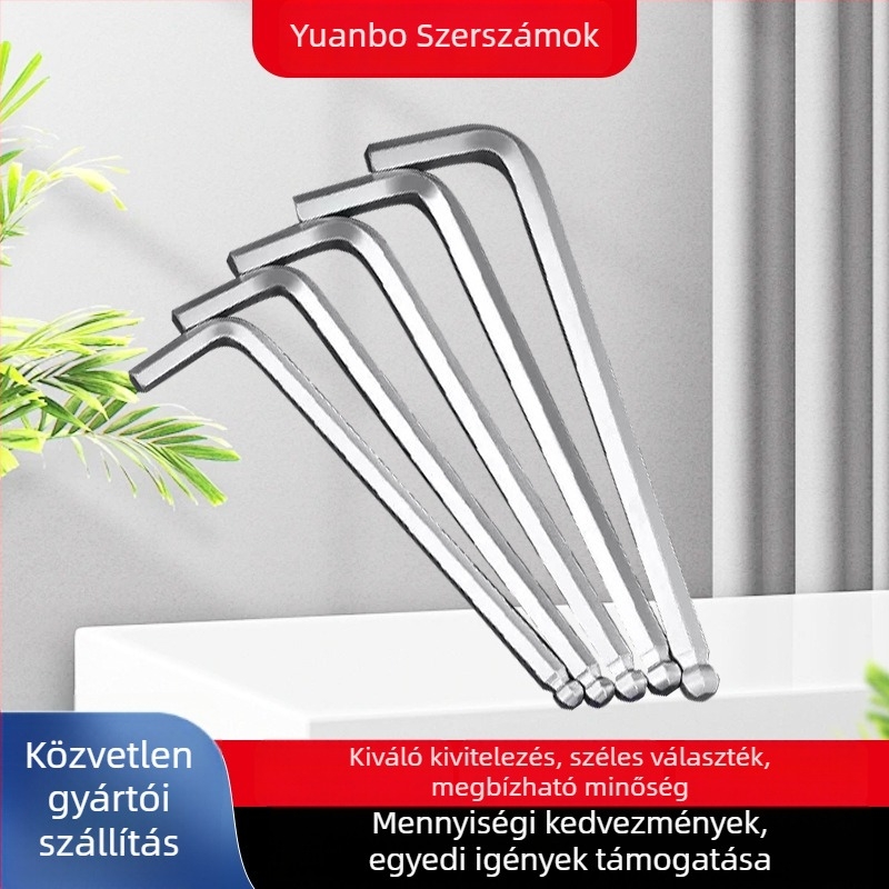 Belső hatszög kulcs készlet, L alakú gömbfejű szerszámok