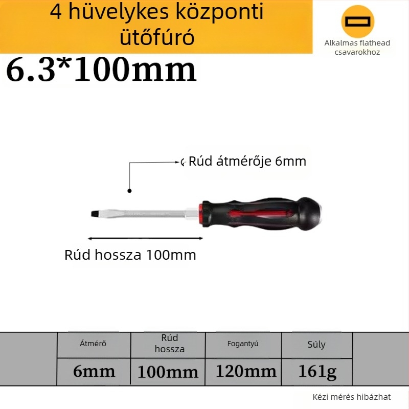 Mágneses króm-vanádium acélból készült csavarhúzó készlet, keresztházas és lapos fejű, PP/TPR markolattal