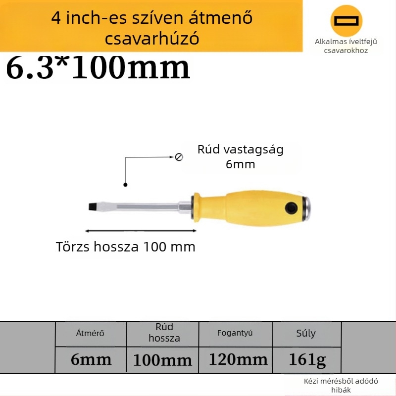 Mágneses króm-vanádium acélból készült csavarhúzó készlet, keresztházas és lapos fejű, PP/TPR markolattal