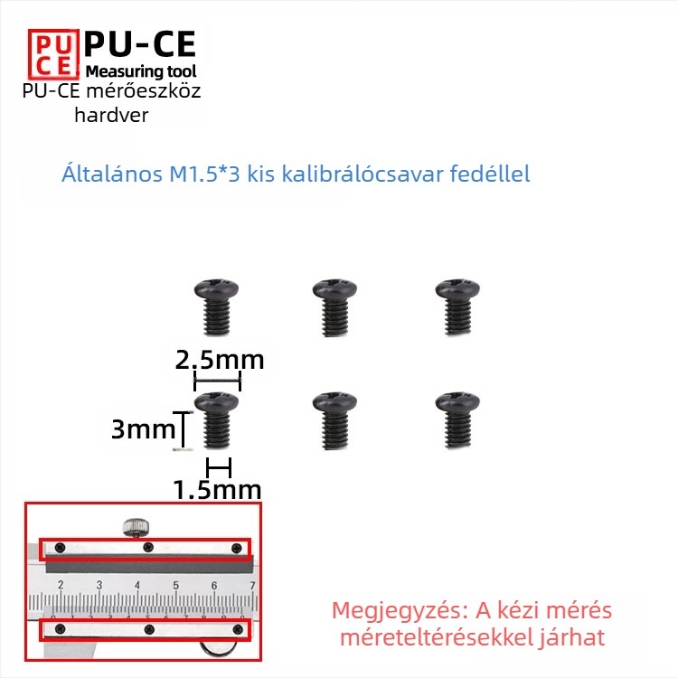 6E3X Vernier tolómérő rögzítőcsavarok készlet — zárócsavarok digitális magasságmérőhöz és mélységmérőhöz