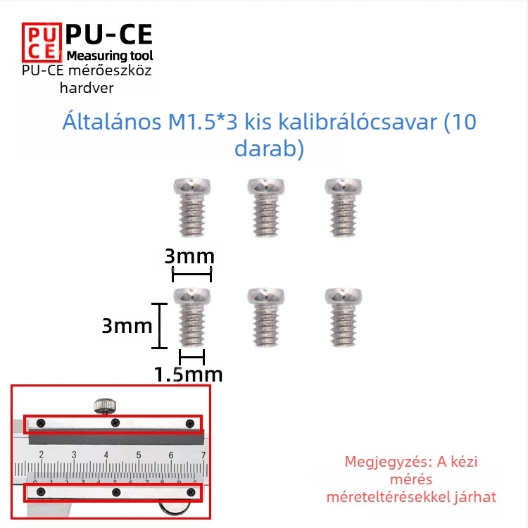 6E3X Vernier tolómérő rögzítőcsavarok készlet — zárócsavarok digitális magasságmérőhöz és mélységmérőhöz