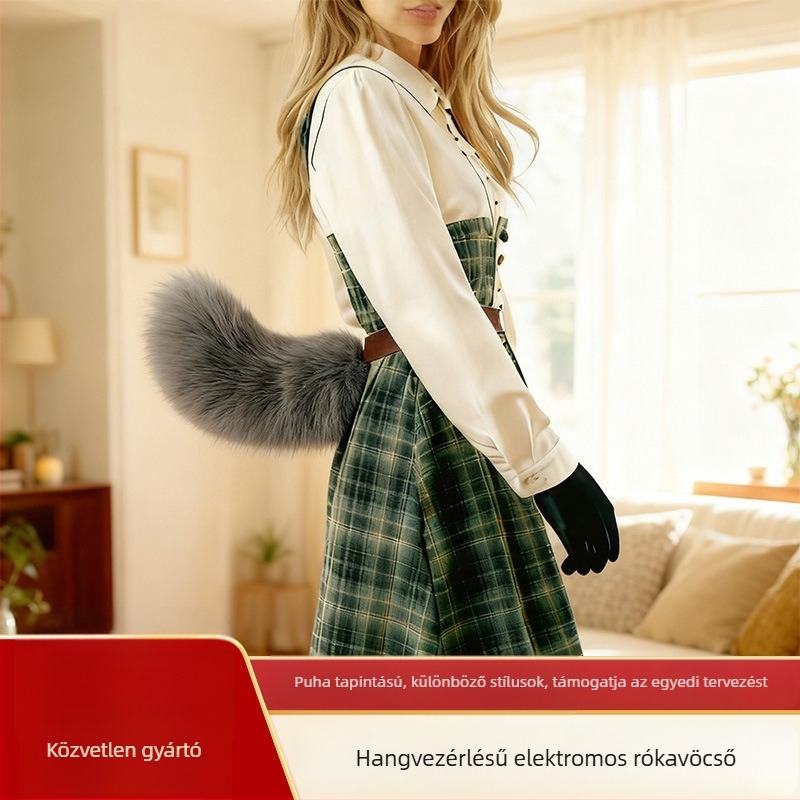 Távolról irányítható elektromos rókafa - kézzel készített plüss cosplay rekvizit (felnőttek, ősze 2025)