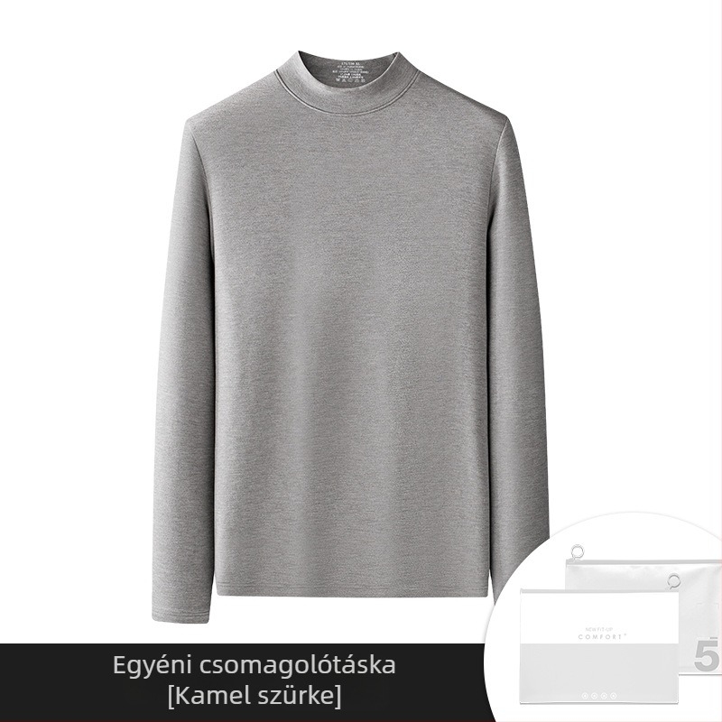 Férfi őszi-téli meleg aláöltözet-készlet: kerek nyakú felső és hosszú nadrág, fleece-bélés