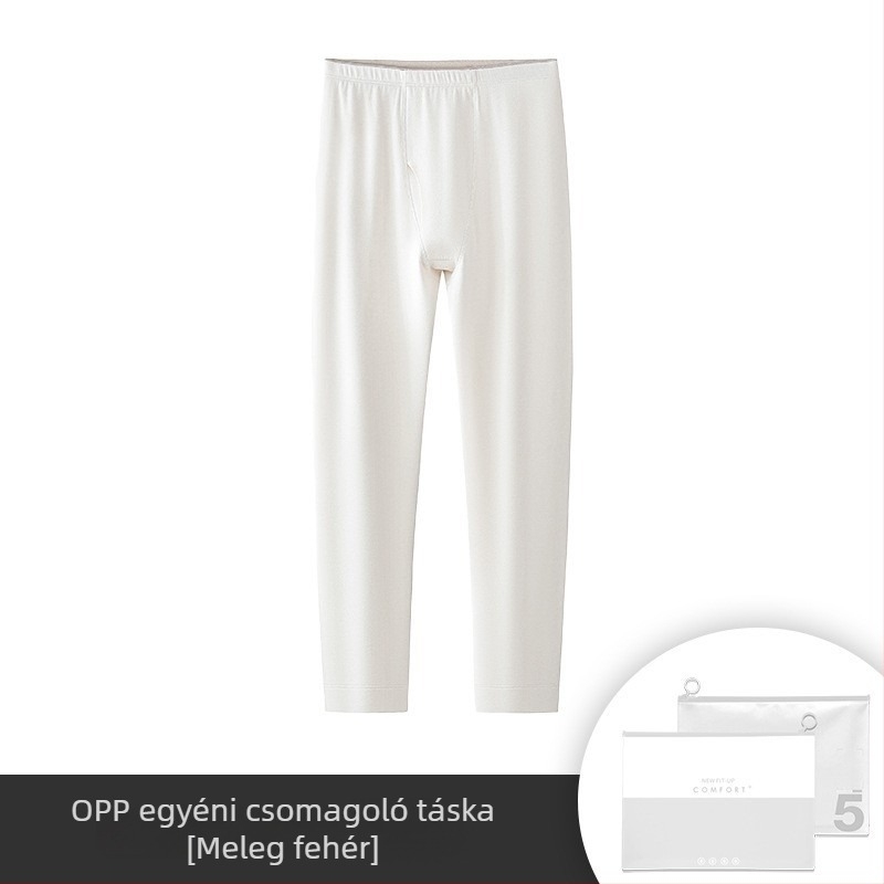 Férfi őszi-téli meleg aláöltözet-készlet: kerek nyakú felső és hosszú nadrág, fleece-bélés