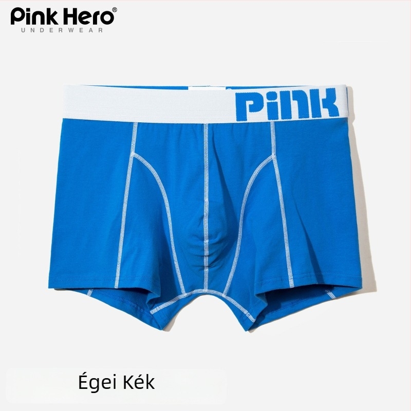 PINKHERO Férfi pamut boxeralsó – középmagas derekú, egyszínű minta, lélegző, antibakteriális, hasi szorítás