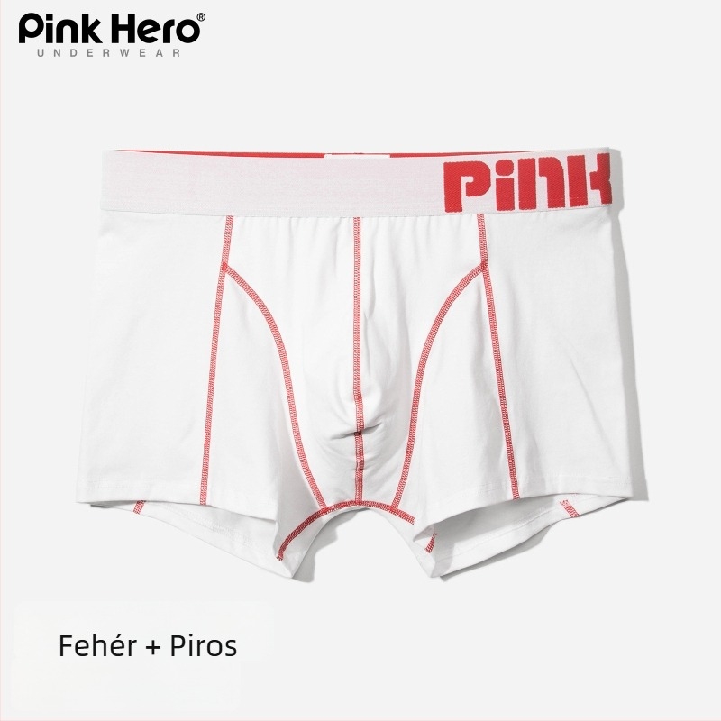 PINKHERO Férfi pamut boxeralsó – középmagas derekú, egyszínű minta, lélegző, antibakteriális, hasi szorítás