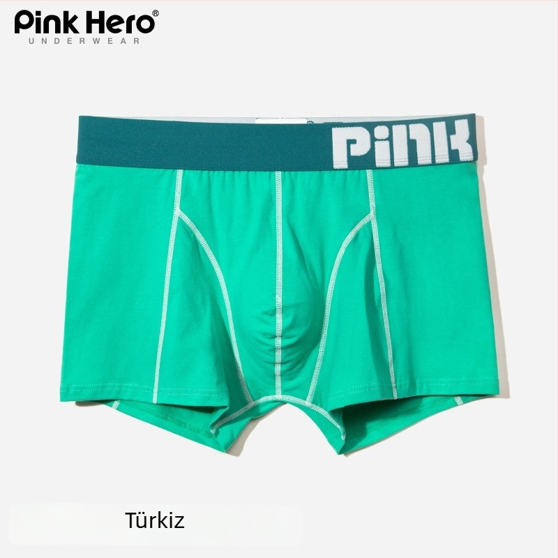 PINKHERO Férfi pamut boxeralsó – középmagas derekú, egyszínű minta, lélegző, antibakteriális, hasi szorítás
