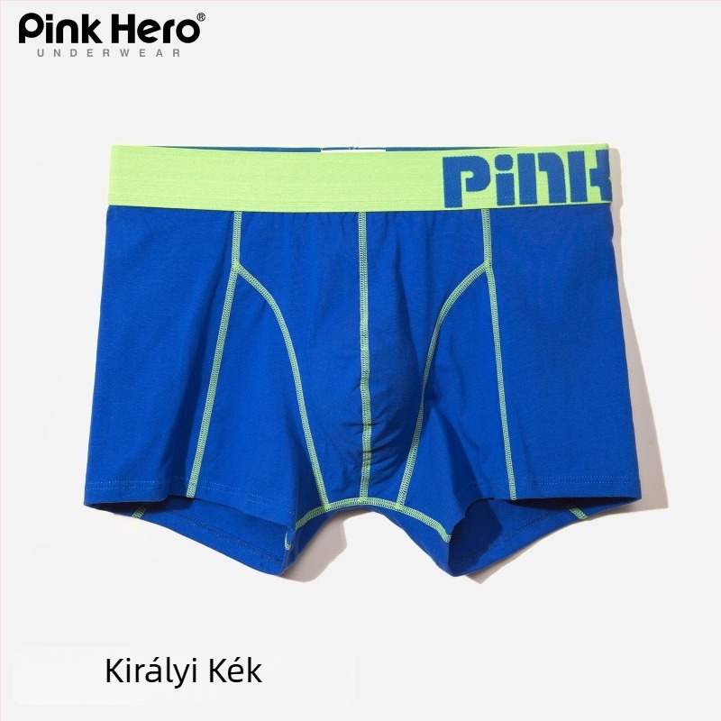 PINKHERO Férfi pamut boxeralsó – középmagas derekú, egyszínű minta, lélegző, antibakteriális, hasi szorítás