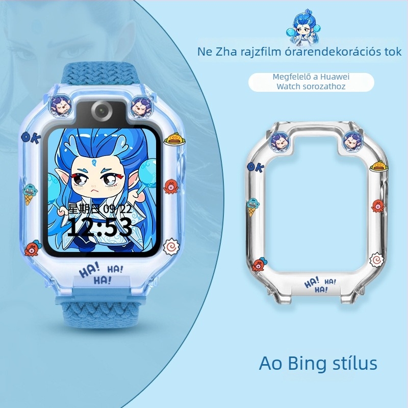 Hanzhong Runsheng TPU védőtok ragasztóval Huawei Gyermekóra 5X/5XPro számára, tartalmaz gyöngyház zacskót