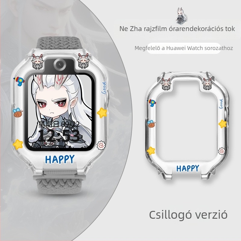 Hanzhong Runsheng TPU védőtok ragasztóval Huawei Gyermekóra 5X/5XPro számára, tartalmaz gyöngyház zacskót