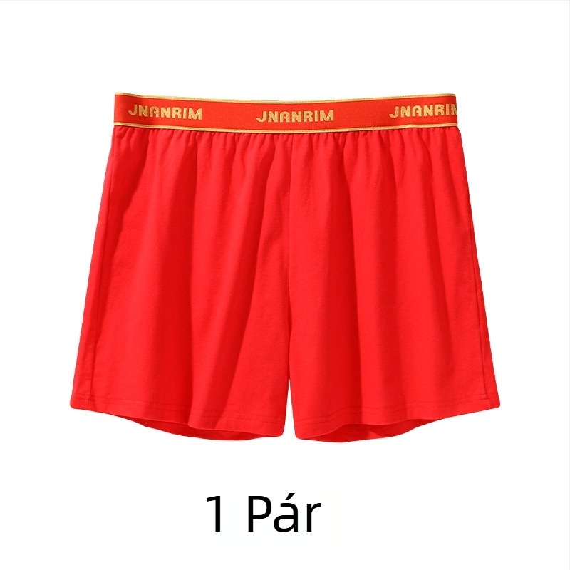 Férfi pamut boxeralsó, laza szabású, egyszínű, lélegző, középmagas derekú