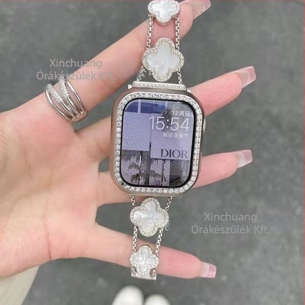 Gucini rozsdamentes acél óraszíj négylevelű lóhere motívummal Apple Watch-hoz, 20/22 mm, 45 g