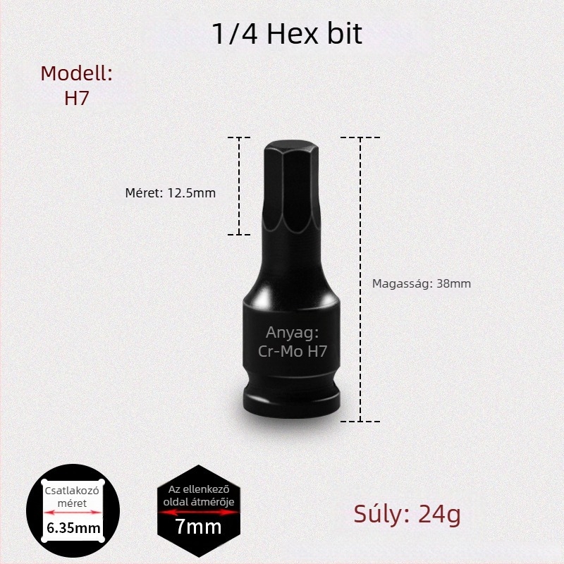 Galic pneumatikus hatszögtű csavarbehajtó gyorscserével, króm-molibdén acél, Zhejiang eredetű