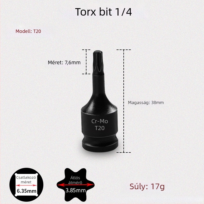 Galic pneumatikus hatszögtű csavarbehajtó gyorscserével, króm-molibdén acél, Zhejiang eredetű