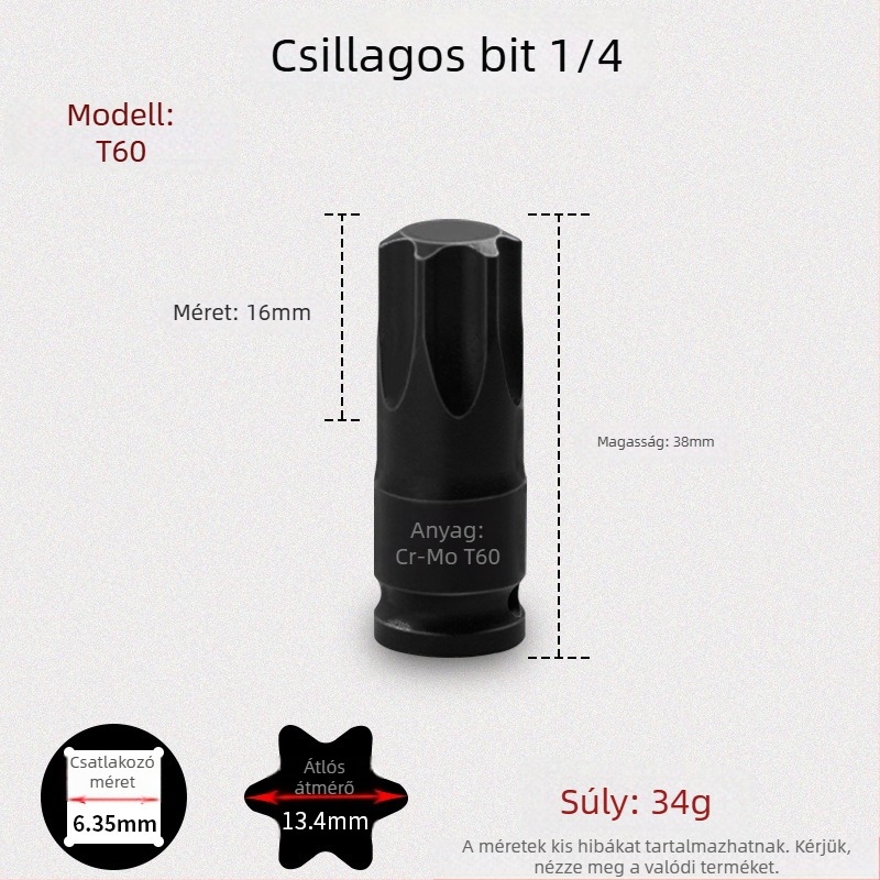 Galic pneumatikus hatszögtű csavarbehajtó gyorscserével, króm-molibdén acél, Zhejiang eredetű