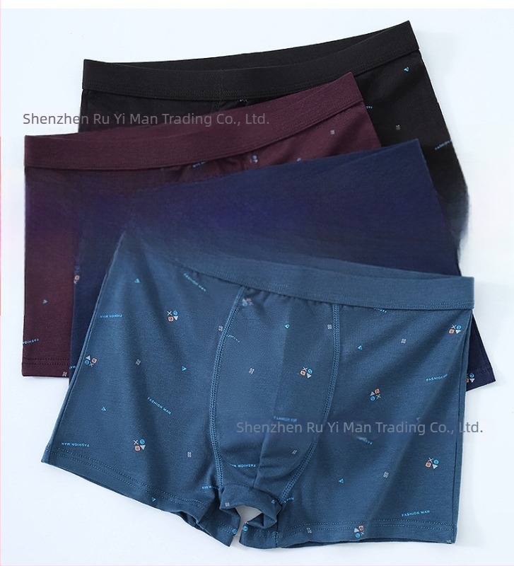 4 darab pamut antibakteriális férfi boxer brief, kényelmes és lélegző, nagy méret