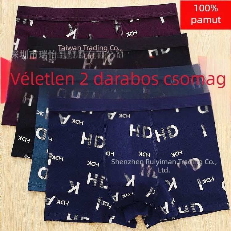 4 darab pamut antibakteriális férfi boxer brief, kényelmes és lélegző, nagy méret