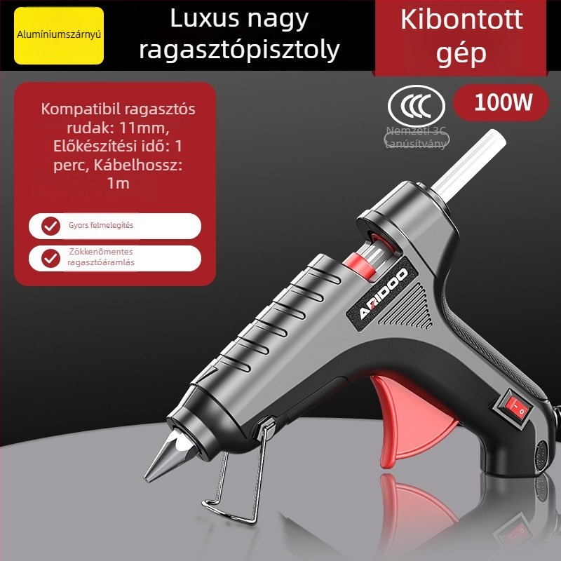 Forró ragasztópisztoly, 11 mm átmérő, erős, kézi, otthoni használatra, Airuidun