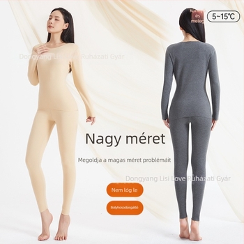 Derong gyapjú-selyem meleg bélelt női hosszú alsó-felső szett őszre
