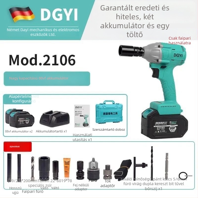 DGYI Brushless Ütőkulcs — Magas Nyomaték, 50V, 3500 Ütésszám
