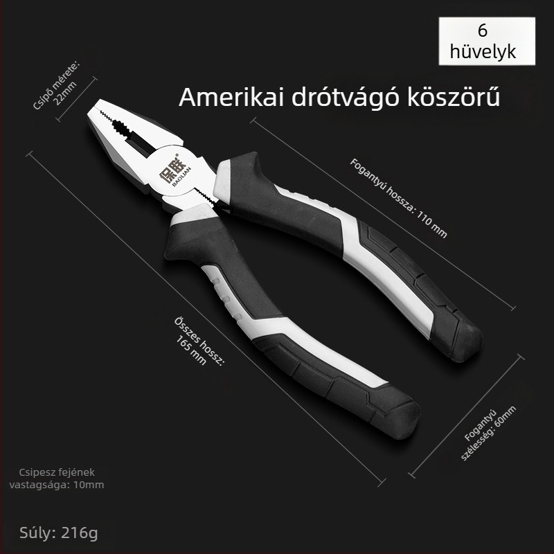 Tűhegyes és ferde orrú fogó elektroműszakiak számára, erőkímélő, ipari minőségű kéziszerszámok