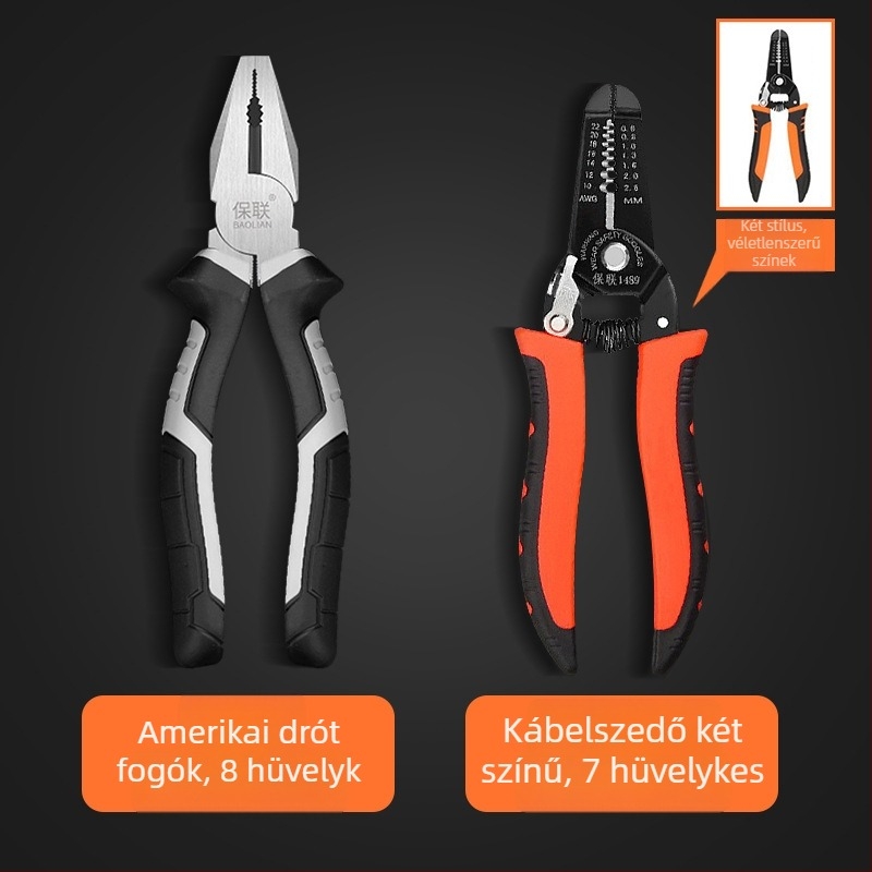 Tűhegyes és ferde orrú fogó elektroműszakiak számára, erőkímélő, ipari minőségű kéziszerszámok