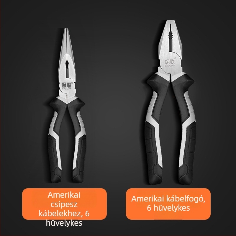Tűhegyes és ferde orrú fogó elektroműszakiak számára, erőkímélő, ipari minőségű kéziszerszámok
