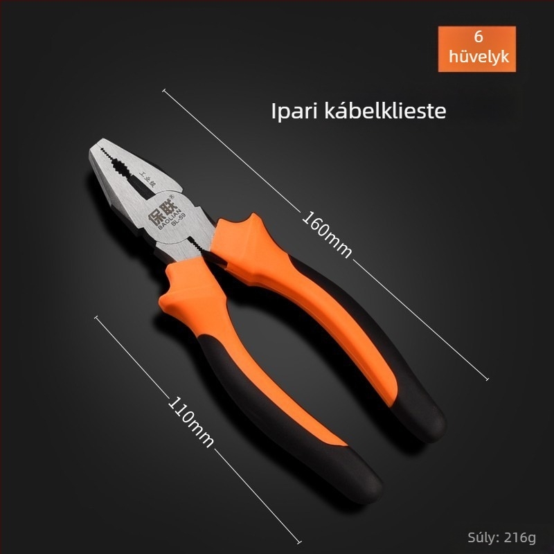 Tűhegyes és ferde orrú fogó elektroműszakiak számára, erőkímélő, ipari minőségű kéziszerszámok