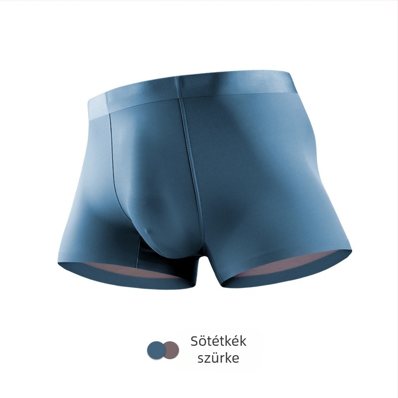 Férfi Ice Silk 100S, kétoldalas Lenzing Modal és Mulberry Silk boxerbrief, középmagas derékú, légáteresztő, varrás nélküli