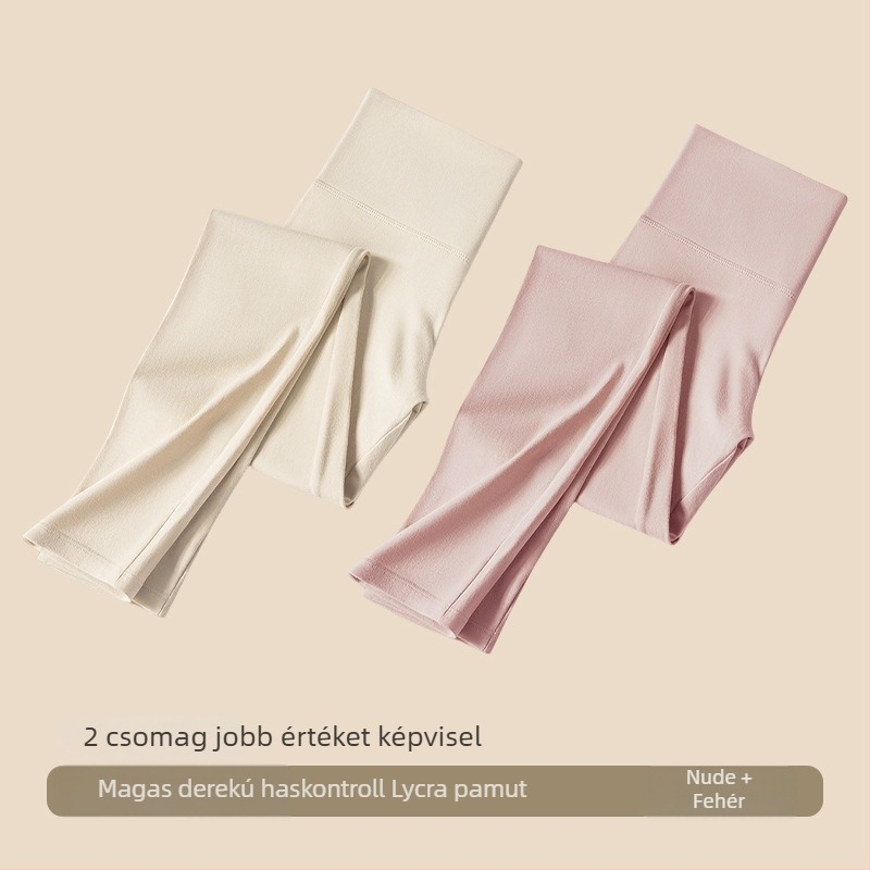 Női pamut leggings magas derekú őszi–téli szezonra, karcsúsító hasformáló, vékony, meleg belső ruházat
