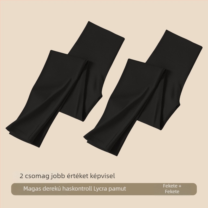 Női pamut leggings magas derekú őszi–téli szezonra, karcsúsító hasformáló, vékony, meleg belső ruházat