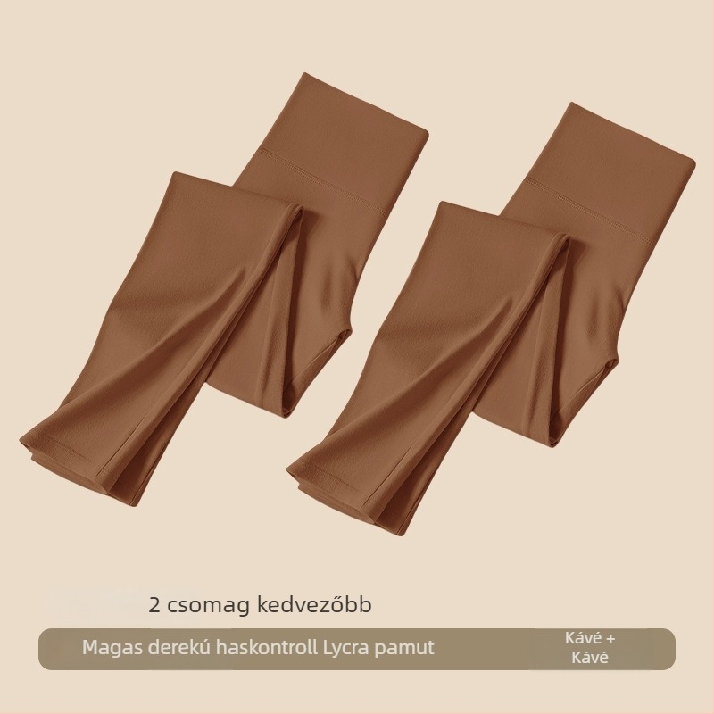 Női pamut leggings magas derekú őszi–téli szezonra, karcsúsító hasformáló, vékony, meleg belső ruházat
